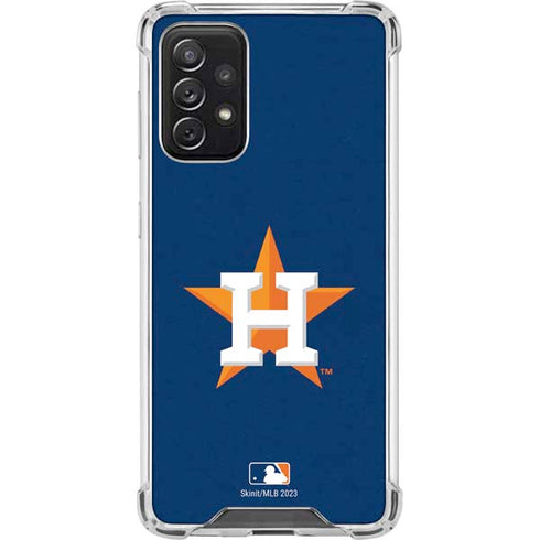 MLB Houston Astros Distressed Galaxy A72 5G Clear Case